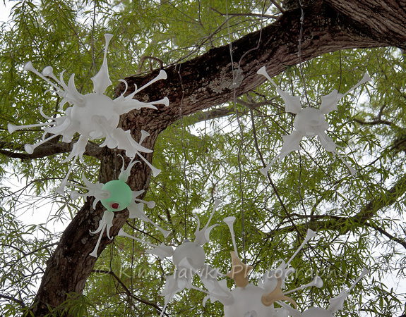 Jonathan Davis's blown glass tree ornaments