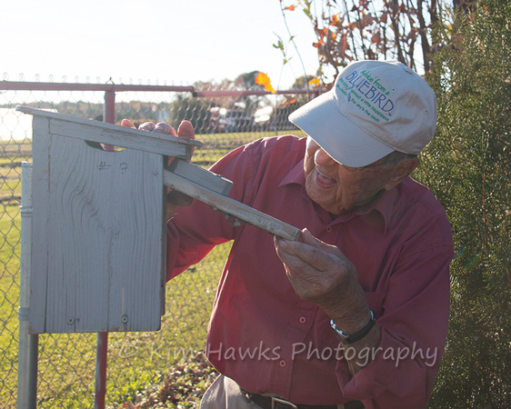 Bill checked every bluebird house on the trail.  He cleaned out old nests