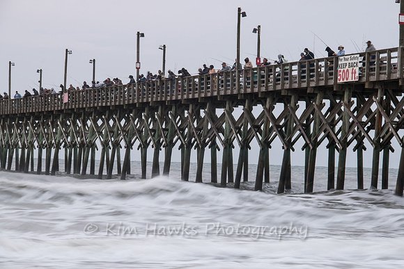 In the fall, pier fishing happens 24/7.  The night before, the pier was packed with fishermen. When I took this pic the next morning, the same people were there.